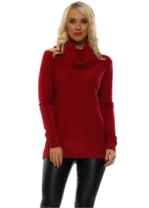 CMP 55 Red Polo Neck Baggy Jumper