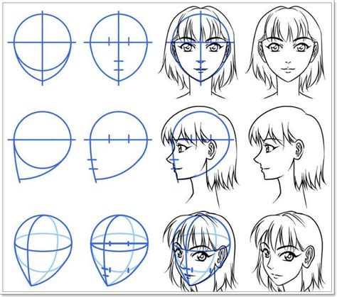 Anime Face Drawing Guide Anime Face Step Sketch Head Drawing Faces