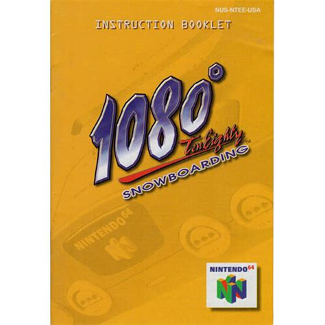 1080 Ten Eighty Snowboarding Nintendo 64 N64 Manual For Sale Dkoldies