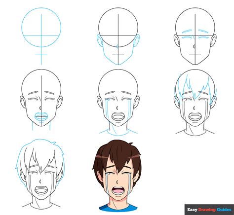How To Draw An Anime Boy Crying Easy Step By Step Tutorial