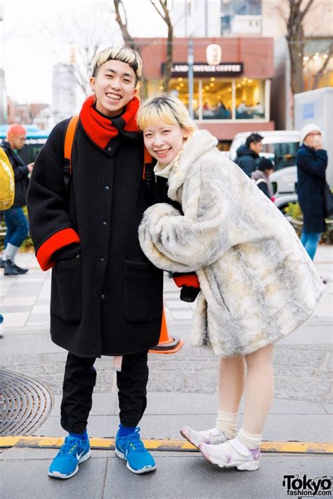 Happy Harajuku Duo In Winter Street Styles W Faux Fur Coat The Virgin