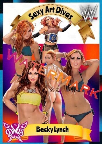 sexy art divas becky lynch custom art wrestling card wwf wwe ebay