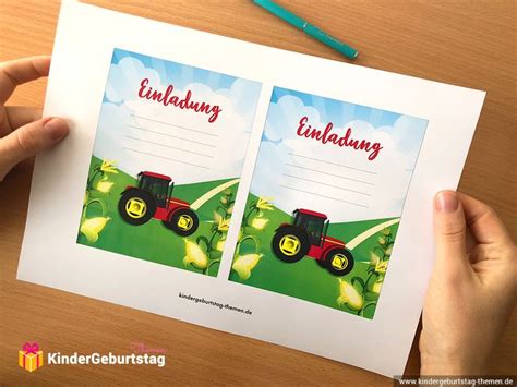 Jetzt könnt ihr noch buntes am schönsten wäre natü. Einladungskarten Traktor kostenlos ausdrucken: Vorlagen in ...