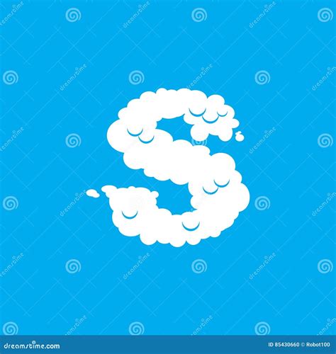 Letter S Cloud Font Symbol White Alphabet Sign On Blue Sky Stock