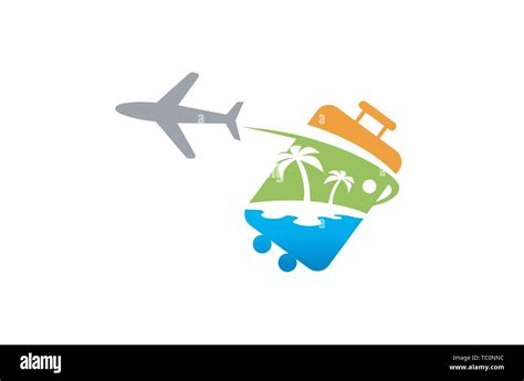 Bag Travel Airplane Creative Air Design Logo Vector Illustration Stock