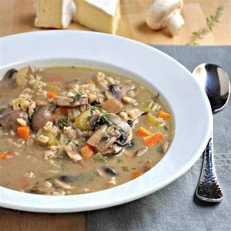 Toss the mushrooms in the oil, place on a baking sheet in a single layer and roast in a preheated. Mushroom Barley and Brie Soup - Pinch and Swirl