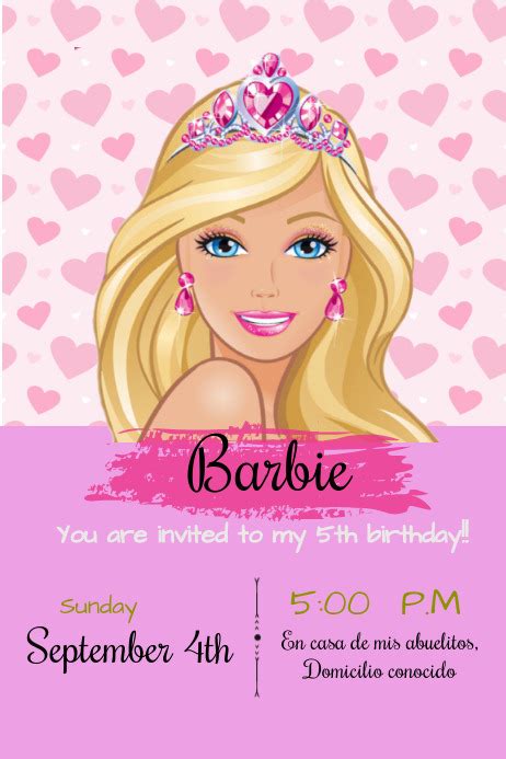 copia di barbie invitation postermywall