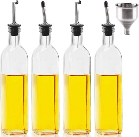 PACK Mtophs OZ Olive Oil Dispenser Glass Bottle Set Ml Oil Vinegar Drizzler Bottle