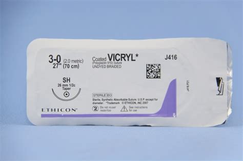 Ethicon Suture J416h 3 0 Vicryl Undyed 27 Sh Taper Esutures