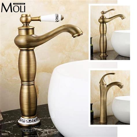 Vessel lavatory faucets explore options for sleek and stylish bathroom vessel faucets. Tall Antique Bronze Basin Sink Mixer For Bathroom Vessel ...