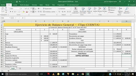Cómo crear o hacer una hoja de balance general en Excel para la contabilidad y las cuentas