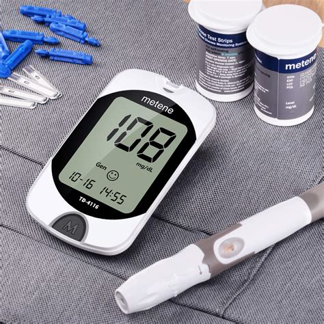 Metene Td Diabetes Testing Kit Glucometer Strips Lancets Blood Glucose Monitor