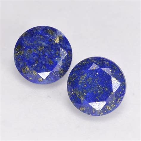 09 Carat 2 Pcs Round 610 Mm Blue Lapis Lazuli Gemstones