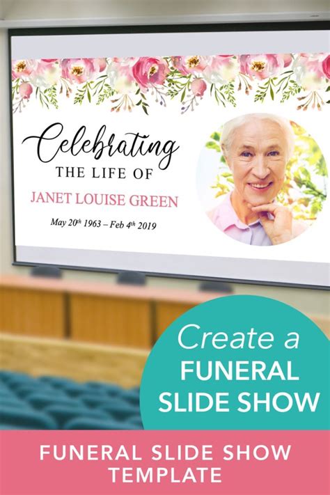 Pink Floral Funeral Slideshow Template Funeral Template Etsy