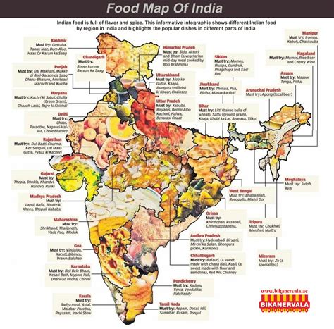 Food Map Of India Bikanervala Indian Food Is Full Of Flavor And Spice This Informative
