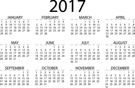 Simple Calendar 2017 Vector For Free Download And Clip Art Library
