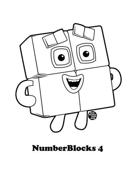 Numberblocks 4 Coloring Page Download Print Or Color Online For Free