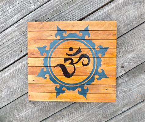 Sanskrit Ohm Reclaimed Wood Sign Ohm Wall Art Om Yoga Studio