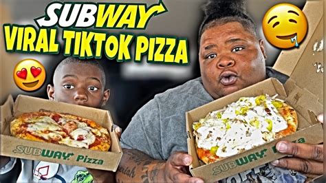 Trying Tiktoks Viral Subway Pizza Chicken Bacon Ranch 🤤 Youtube