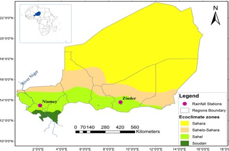 Niger Country Map And Location Of The Climate Stations Download