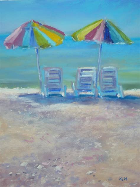 Painting My World Daily Paintingsanibel Beach Umbrellas
