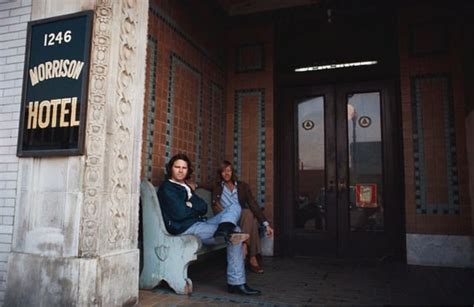 Jim Morrison And Ray Manzarek Outside Of The Morrison Hotel In Los