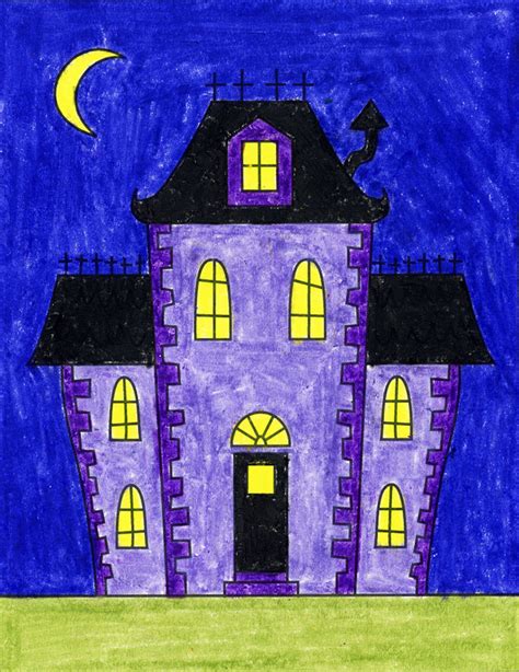 How To Draw An Easy Haunted House Art Projects For Kids Bloglovin
