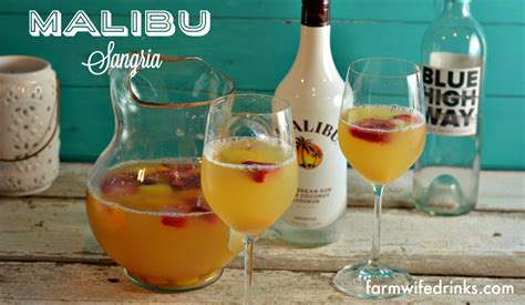 These malibu rum drinks taste just like the beach and are perfect for sipping when it gets warm. Malibu Sangria - The Farmwife Drinks