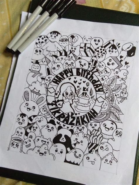 Gambar Doodle Art Anniversary 1 Tahun Doodle46