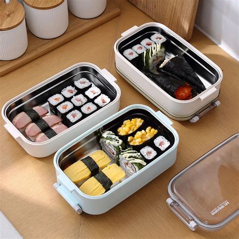 Japanese Bento Box 304 Stainless Steel Double Layer Lunch Box With