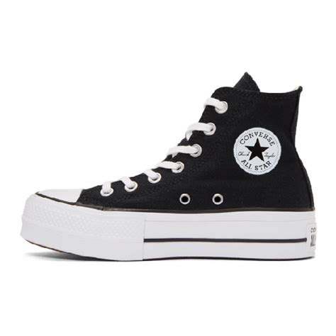 Converse Chuck Taylor All Star Extra Hi Lift Sneakers In Black Modesens