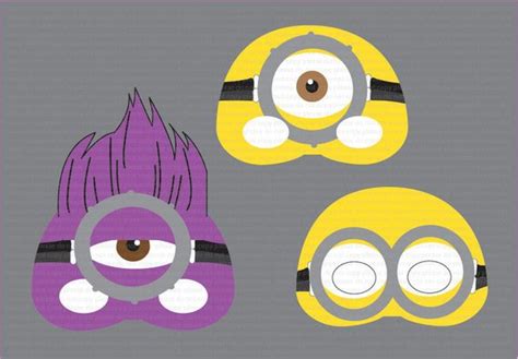 INSTANT DL- Despaicable Me 2 mask Photo Booth Props Set- Minion Mask