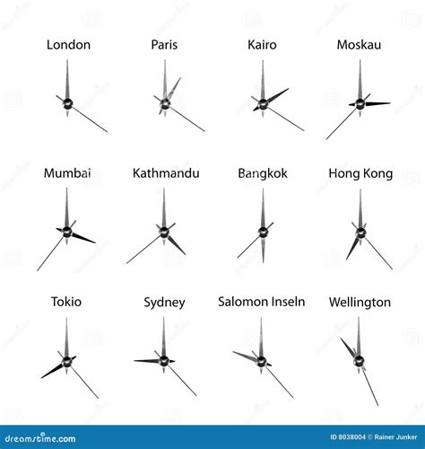 Timezone clocks stock illustration. Illustration of movement - 8038004