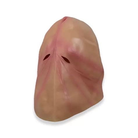 Funny Bizarre Latex Penis Dick Head Full Face Mask For Halloween