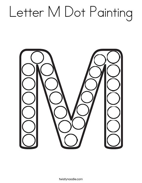 Letter M Dot Painting Coloring Page Dot Painting Dot Letters Do A Dot
