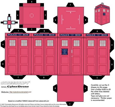 Papercraft Cabina Tardis Rosa Doctor Who Manualidades De Papel