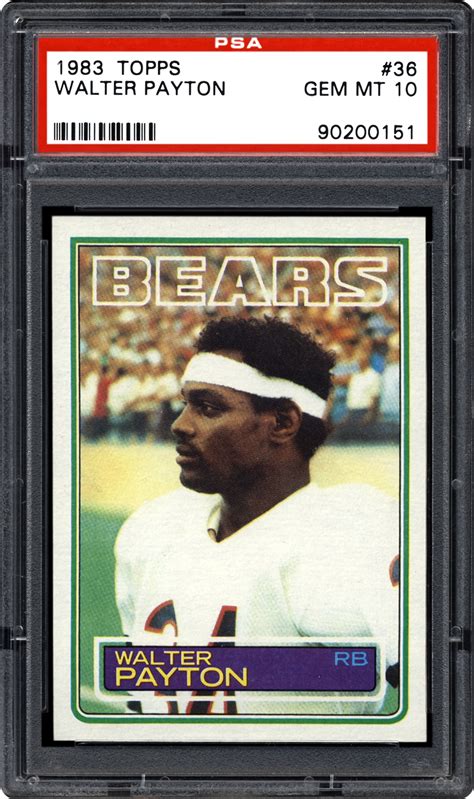The key rookie cards include #38 mike singletary and #294 marcus allen. 1983 Topps Walter Payton | PSA CardFacts™