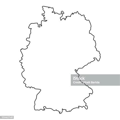 Niemcy Mapa Linii Kontur Wektor Stockowe Grafiki Wektorowe I Więcej