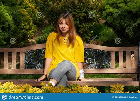 Cute Teen Girl Posing In A City Park At Spring Evening Stock Image Image Of Outfit Outdoors