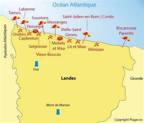 Carte Des Landes Bord De Mer Carte Géographique