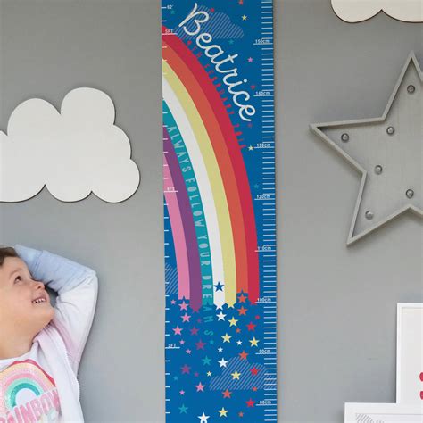 Personalised Rainbow Canvas Height Chart By Pepper Print Shop