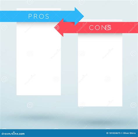 Arrows Red Blue Pros And Cons Comparison List Vector Stock Vector