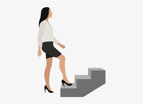 Woman Climbing Stairs Clipart