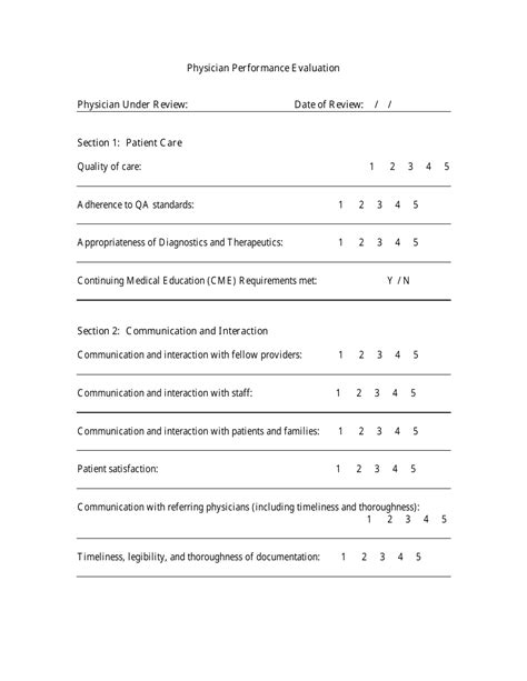 Healthcare Performance Review Template