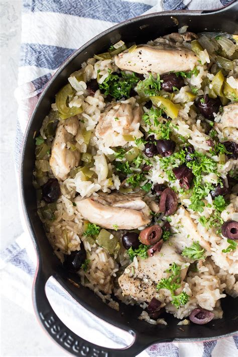 This is a version of the classic portuguese dish of duck & rice, which uses the fragrant, fatty poaching stock from the duck to cook the rice. Mediterranean Baked Chicken and Rice - Foodness Gracious