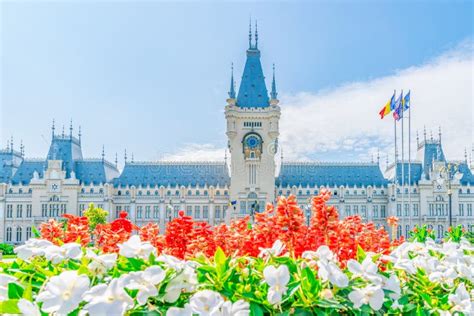 The Palace Of Culture In Iasi Romania Front View From The Palace