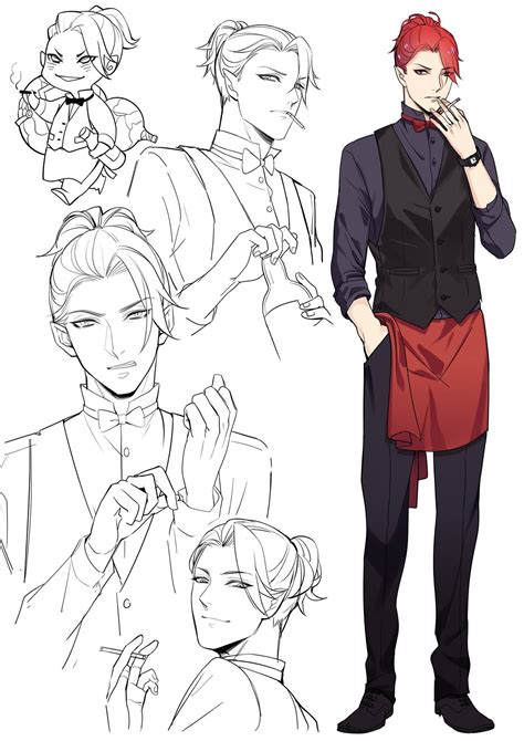Male Character Reference Hair Head Hand Pose
