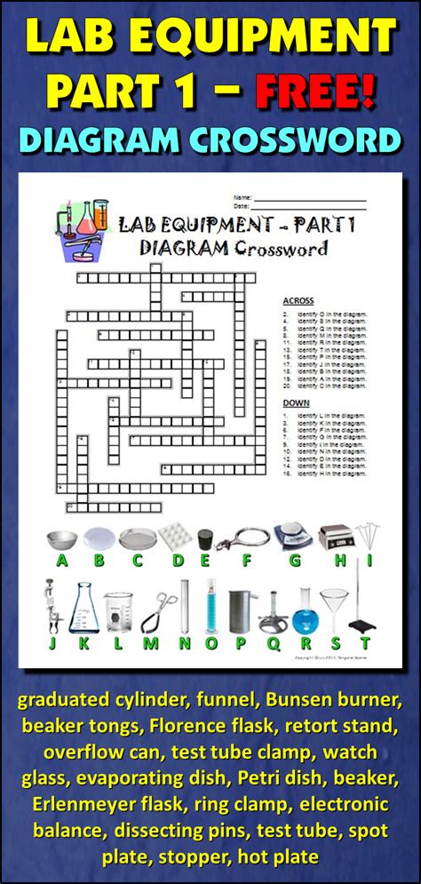Lab Equipment Crossword With Diagram Part 1 Free Editable