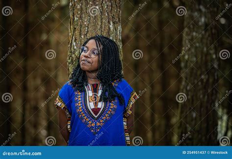 Black African American Enjoying In The Woods Stock Image Image Of Fitness Active 254951437
