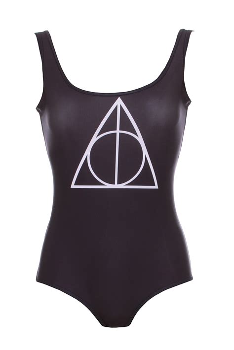 deathly hallows black bodysuit swimsuit tankinis japan attitude vetbod029